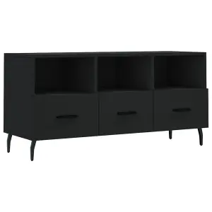 Berkfield TV Cabinet Black 102x36x50 cm Engineered Wood