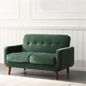 Clarence 2-Seater Green Velvet Sofa, Two-Seater Dark Green Fabric Sofa - Daals - Sofas