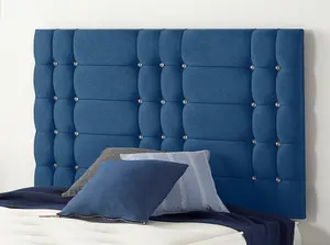 Somnior Plush Navy Bliss Divan Base With Headboard - Super King