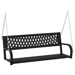 Berkfield Garden Swing Bench 125 cm Steel and Plastic Black