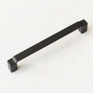 160mm Matt Black Cabinet Handle Stepped Kitchen Cupboard Door Drawer Pull Bathroom Bedroom Furniture Replacement