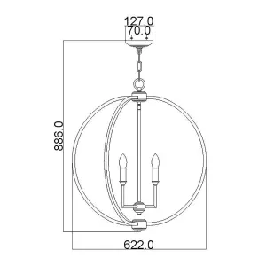 Elstead Corinne 6 Light Spherical Ceiling Pendant Polished Nickel, E14