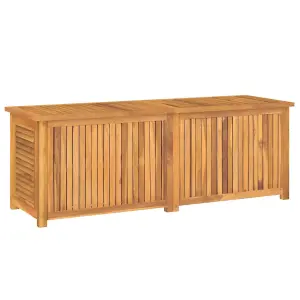 Berkfield Garden Storage Box with Bag 150x50x53 cm Solid Wood Teak