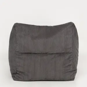 icon Morgan Corduroy Armchair Bean Bag and Footstool Set Charcoal Grey Giant Bean Bag Chair