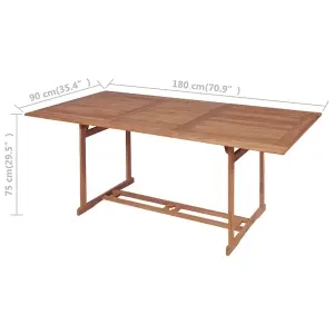 Berkfield Garden Table 180x90x75 cm Solid Teak Wood