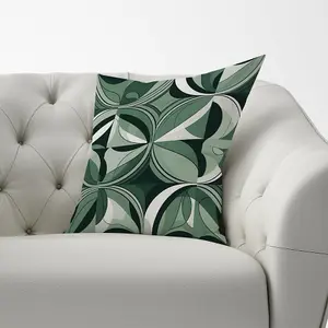 Geometric Green Black Cushions 60cm x 60cm