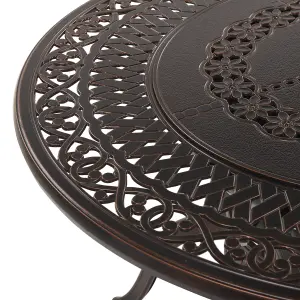 Garden Table Metal Dark Brown MANFRIA