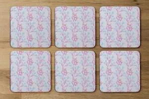 Pink & Blue Flower Design (Coaster) / Default Title