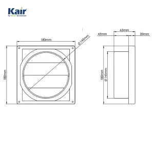 Kair 150mm Wall Outlet - Gravity Grille Stainless Steel Ducting Vent