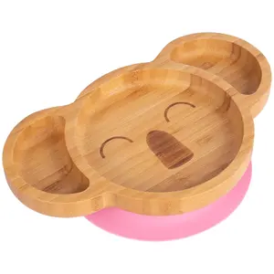 Tiny Dining - Children's Bamboo Suction Koala Plate - Pink