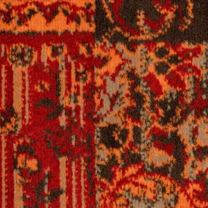 Red Brown Traditional Patchwork Living Room Rug 120x170cm