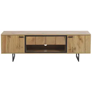 Beliani Rustic TV Stand Light Wood BOISO