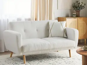 2 Seater Sofa FLORLI Off-White Boucle