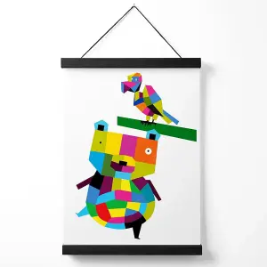 Bear Bright Geometric Animal Medium Poster with Black Hanger