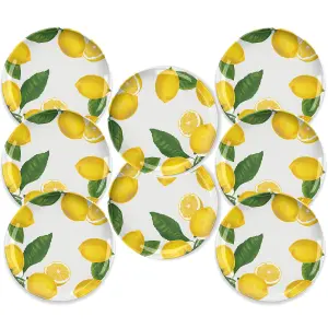 Purely Home Lemon Fresh Melamine Dinner Plates - Set of 8