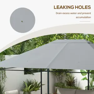 Outsunny 3 x 4m Gazebo Canopy Replacement Gazebo Roof Cover, Light Grey