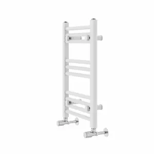 Rinse Modern Bathroom Heated Towel Rail Ladder Radiator 600x400mm Straight for Bathroom Kitchen White