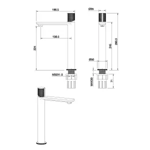 Carmelo Polished Chrome Deck-mounted Tall Basin Mono Mixer Tap