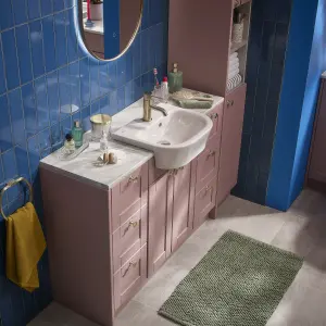 Ashford Standard Matt Dusty pink Double Freestanding Bathroom Vanity unit (H) 820mm (W) 495mm