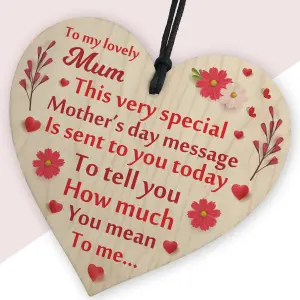 Red Ocean Lovely Mum Mothers Day Plaque Gift For Mum  Mothers Day Gift From Daughter Son  Mum Keepsake Gifts