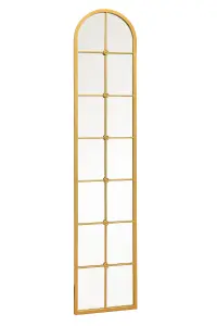 MirrorOutlet The Arcus Gold Arched Leaner Garden Wall Mirror 190CM X 40CM