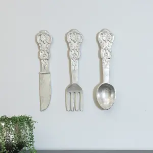 Melody Maison Giant Decorative Wall-Mounted Cutlery Set