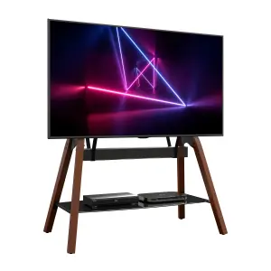 AVF Hoxton Quad Freestanding TV Stand, for TVs up to 86" - Dark Wood