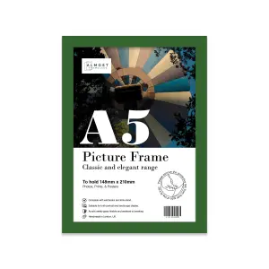 A5 Green Picture Frame Fits A5 (14.8 x 21cm - 5.8 x 8.3in) Poster, Photo, Artwork, or Print.