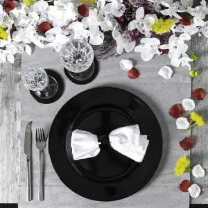 Metallic Charger Plates - Black - 33cm - Pack of 6 - Table Decoration Plates by Harbour Housewares