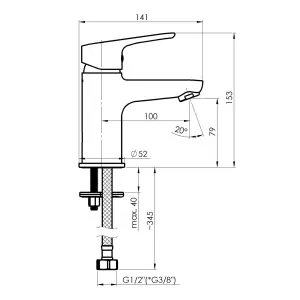 Hommix Rubineta Uno-18 White Bathroom Basin Tap Mixer