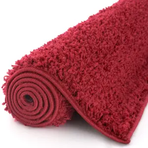 Myshaggy Collection Living Room Rugs Solid Design  Red