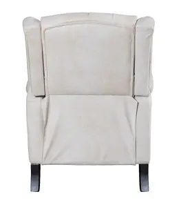 Faux Leather Suede Cream Marianna Manual Recliner Wingback Chair