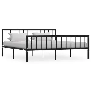 Berkfield Bed Frame Black Metal 180x200 cm 6FT Super King