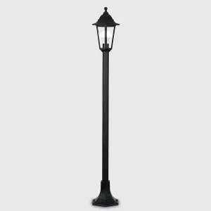 ValueLights Mayfair Traditional Victorian Style 1.2m Black IP44 Outdoor Garden Lamp Post Bollard Light with LED Bulb