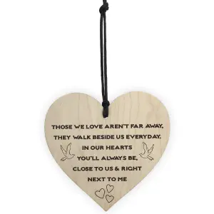 Red Ocean You'll Always Be Next To Me Wooden Hanging Heart Plaque