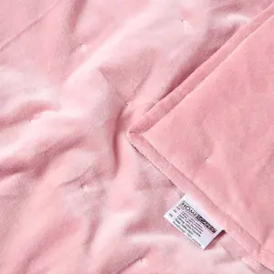 Homescapes Pink Velvet Quilted Throw, 150 x 200 cm