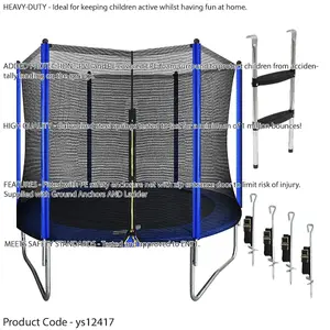 3m Kids Trampoline with Safety Net, Ladder & Anchors - Fun and Durable Garden Jump for Kids