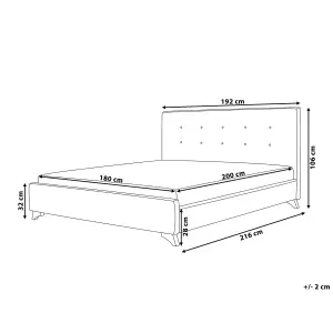 Fabric EU Super King Bed Grey AMBASSADOR