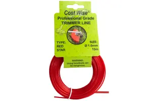 1.6mm  REDSTAR strimmer/trimmer line/cord,longlast ,star shape for better cut and lasts longer-15m length