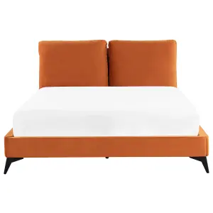 Velvet EU King Size Bed Orange MELLE