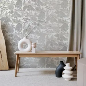 Fine Decor Zen Toile Silver Wallpaper