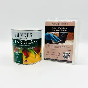 Fiddes Clear Glaze, Clear Satin 1L & Priory Polishes Free Cloth