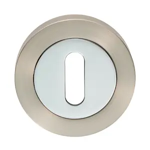 50mm Lock Profile Escutcheon 10mm Depth Concealed Fix Satin Nickel/Chrome