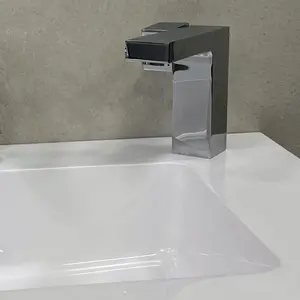 Chrome Square Deck-Mounted Basin Mono Mixer Tap