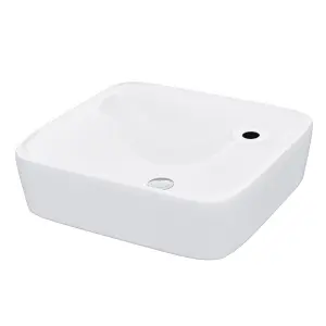 Nes Home  430 x 430mm Cloakroom Square Shape Rounded Edge Counter Top Basin Sink