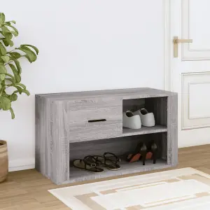 Berkfield Shoe Cabinet Grey Sonoma 80x35x45 cm Engineered Wood