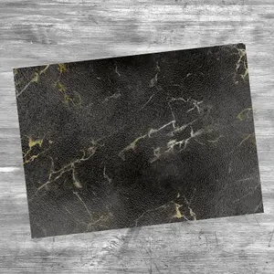 Textured Glass Chopping Board Black Marble Effect Design - Medium