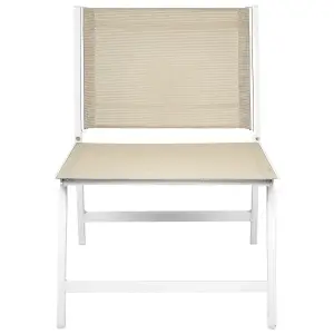 Set of 2 Garden Chairs MARCEDDI with Footstool Metal Beige