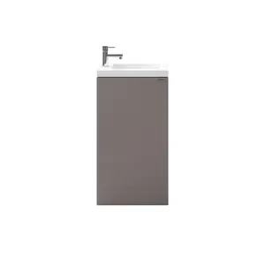 GoodHome Imandra Gloss Anthracite Single Freestanding Bathroom Cloakroom unit (H) 790mm (W) 43.6mm