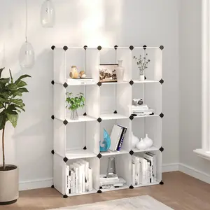 Storage Cube Organiser with 12 Cubes Transparent PP